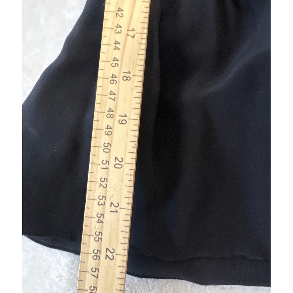 Banana Republic Black Silk Ruffle Peplum Blouse Flutter Sleeve Tie Waist XS - Picture 9 of 9